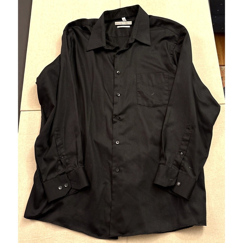 Geoffrey Beene Men's Shirt 17.5 32-33 - Long Sleeve Black